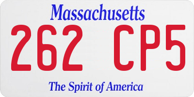 MA license plate 262CP5