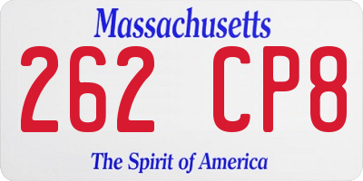 MA license plate 262CP8