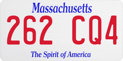 MA license plate 262CQ4