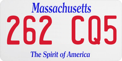 MA license plate 262CQ5