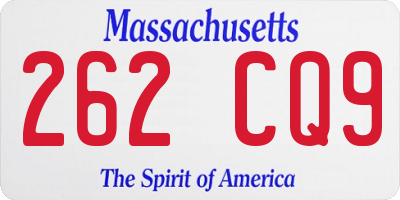 MA license plate 262CQ9