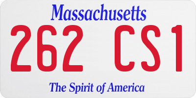MA license plate 262CS1