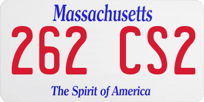 MA license plate 262CS2