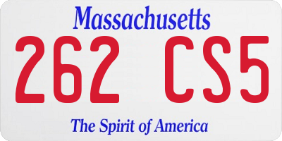 MA license plate 262CS5
