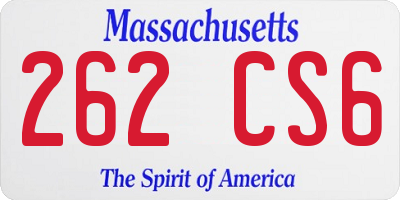 MA license plate 262CS6