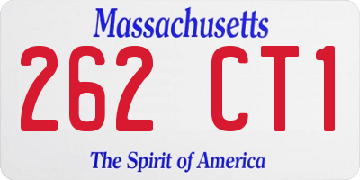 MA license plate 262CT1