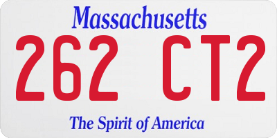 MA license plate 262CT2