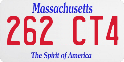 MA license plate 262CT4