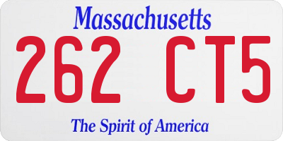 MA license plate 262CT5