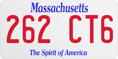 MA license plate 262CT6