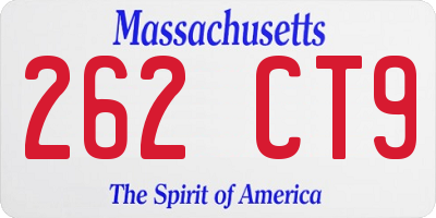 MA license plate 262CT9