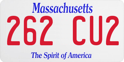MA license plate 262CU2