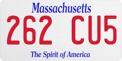 MA license plate 262CU5