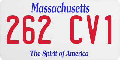 MA license plate 262CV1