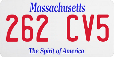 MA license plate 262CV5