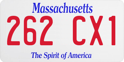MA license plate 262CX1