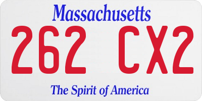 MA license plate 262CX2