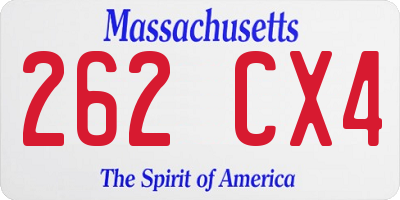 MA license plate 262CX4