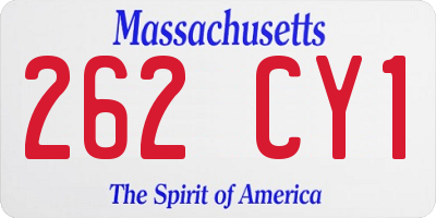 MA license plate 262CY1
