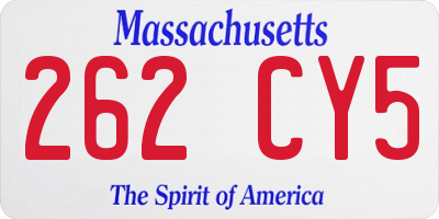 MA license plate 262CY5