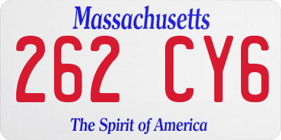 MA license plate 262CY6