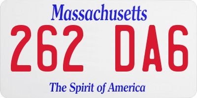 MA license plate 262DA6