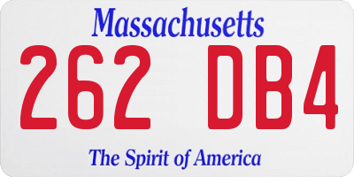MA license plate 262DB4