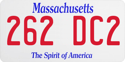 MA license plate 262DC2