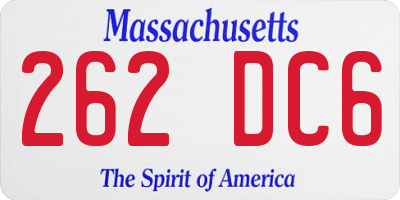 MA license plate 262DC6
