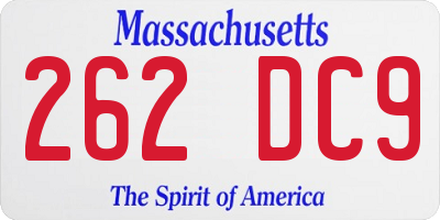 MA license plate 262DC9