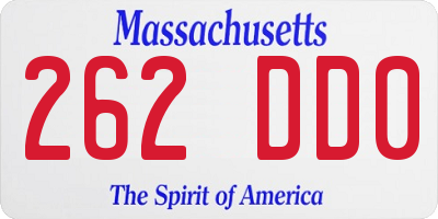 MA license plate 262DD0