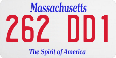 MA license plate 262DD1