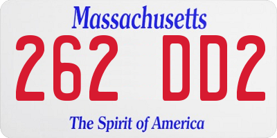 MA license plate 262DD2