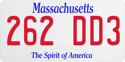 MA license plate 262DD3