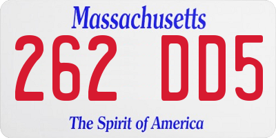 MA license plate 262DD5