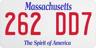 MA license plate 262DD7