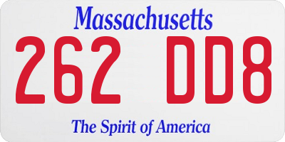 MA license plate 262DD8