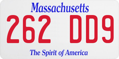MA license plate 262DD9
