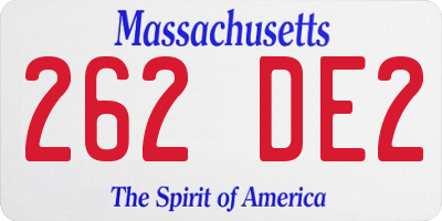 MA license plate 262DE2