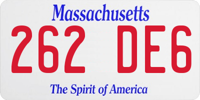 MA license plate 262DE6
