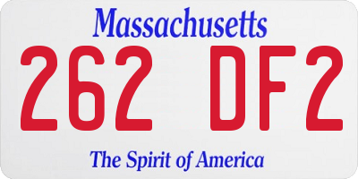 MA license plate 262DF2