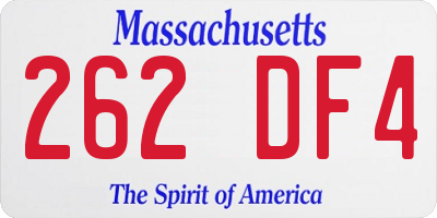 MA license plate 262DF4