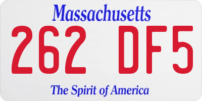 MA license plate 262DF5