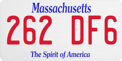 MA license plate 262DF6