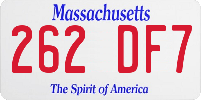 MA license plate 262DF7