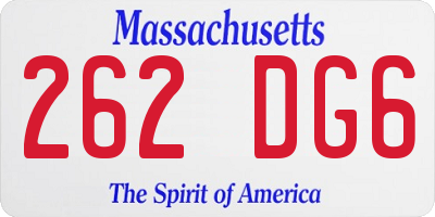MA license plate 262DG6