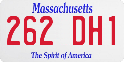 MA license plate 262DH1