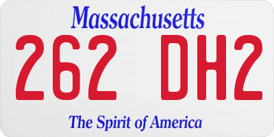 MA license plate 262DH2