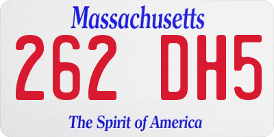 MA license plate 262DH5