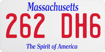 MA license plate 262DH6